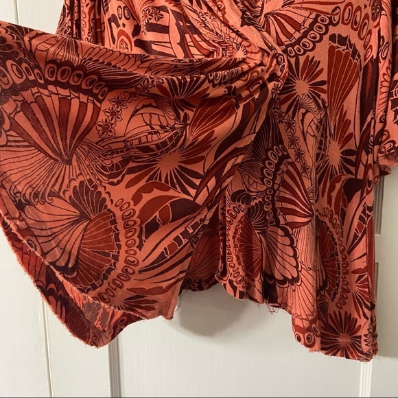 Free People Coral Combo Amour Pullover Cold Shoulder Top - Picture 14 of 16